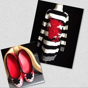 Pretty Hartstrings Floral Sweater Dress & Flats 6X